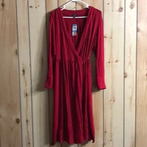 Mid Length Red Wrap Around Dress Size XL NWT